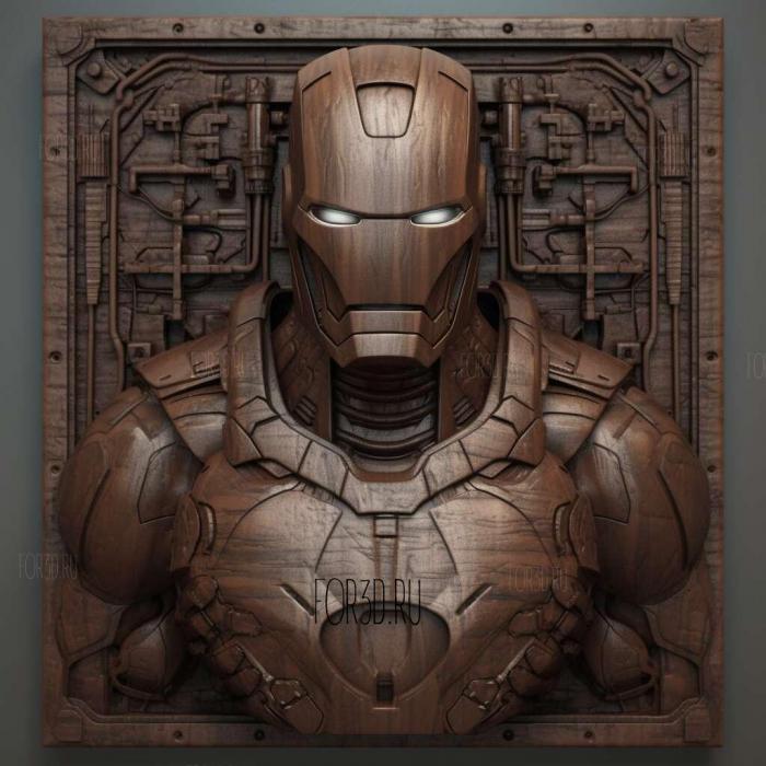 Iron man 2 stl model for CNC